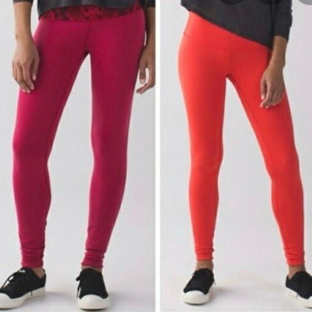 LULULEMON Women’s Coral Snakeskin Print Wunder Under Reversible Legging Size 6